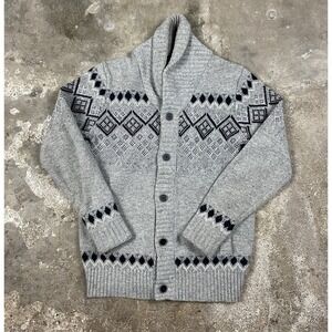 Vintage Telluride Clothing Company Cardigan Size Medium Gray Wool Sweater Shawl